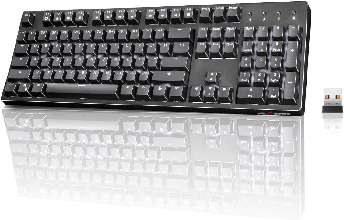 104-Key Full Size Mechanical Keyboard with Brown Switches LED Backlit Anti-ghosting Keys Pack of 2 F7854