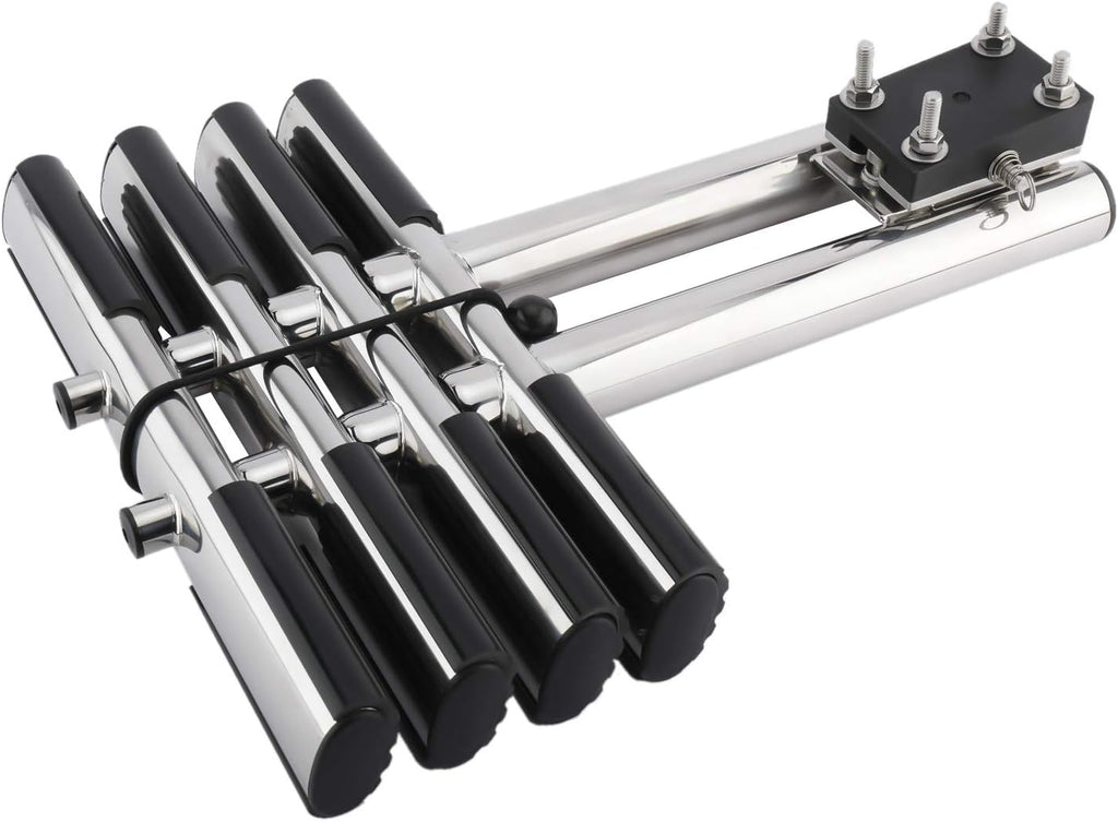 4 Step Dual Vertical Telescopic Boat Dive Ladder with transom mounting Bracket, 316 Stainless Steel Sport Ladder R466789