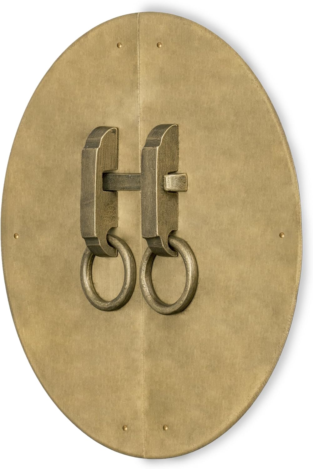 Brass Button and Zipper Cabinet Face Plate Backplate Hardware Set Pack of 2 H713
