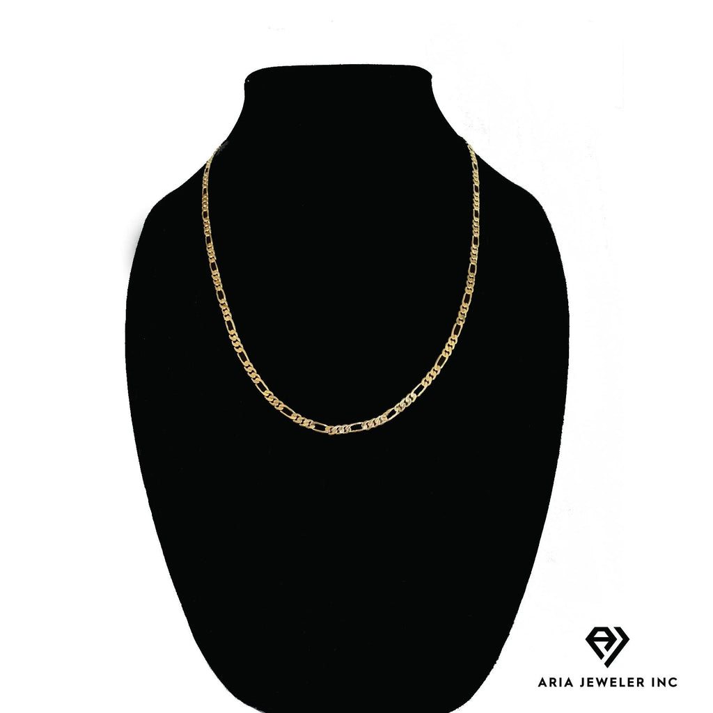 14k Bonded Gold Necklace with Red Rose Pendant, 14K Figaro Chain Necklace G607133