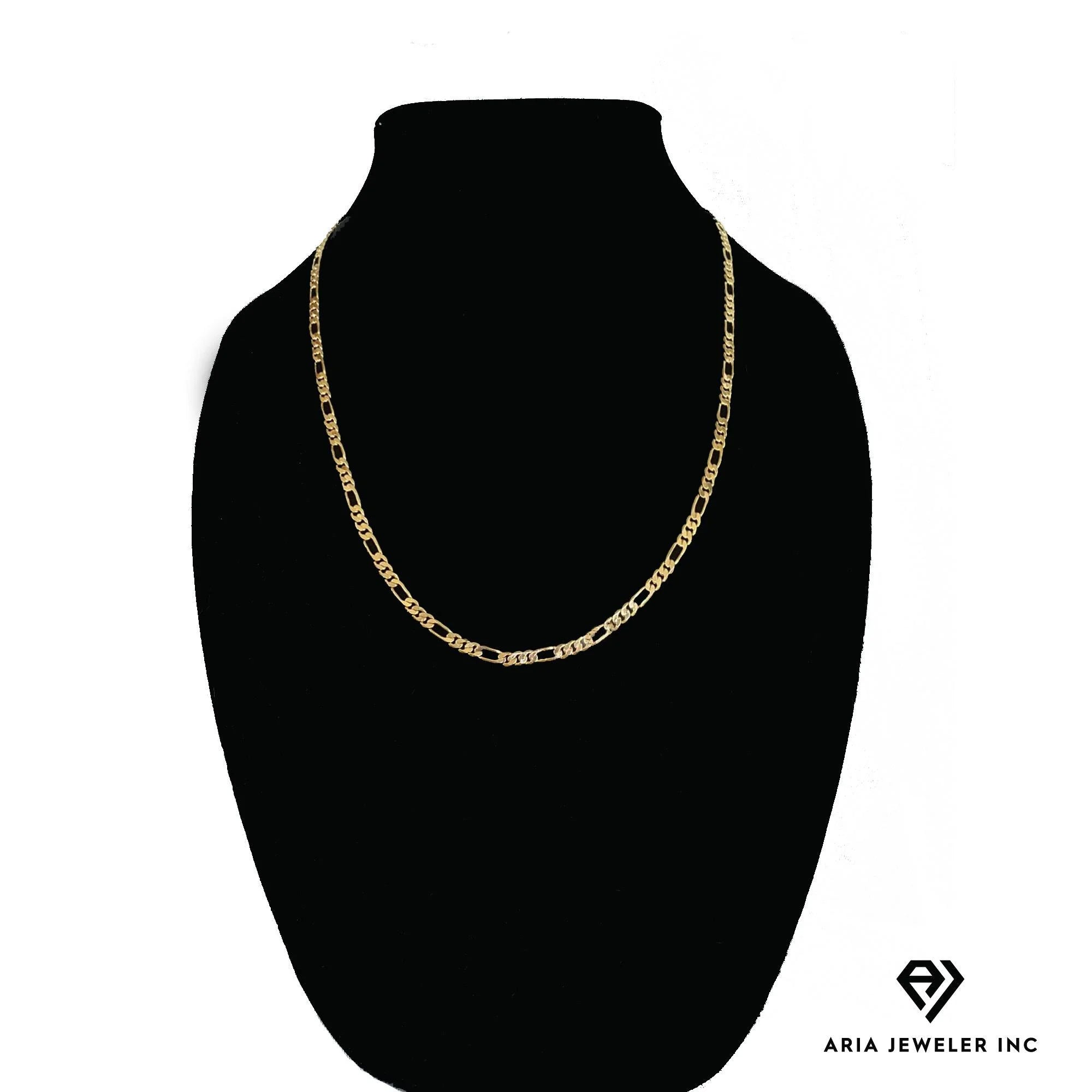 14k Bonded Gold Necklace with Red Rose Pendant, 14K Figaro Chain Necklace G607133