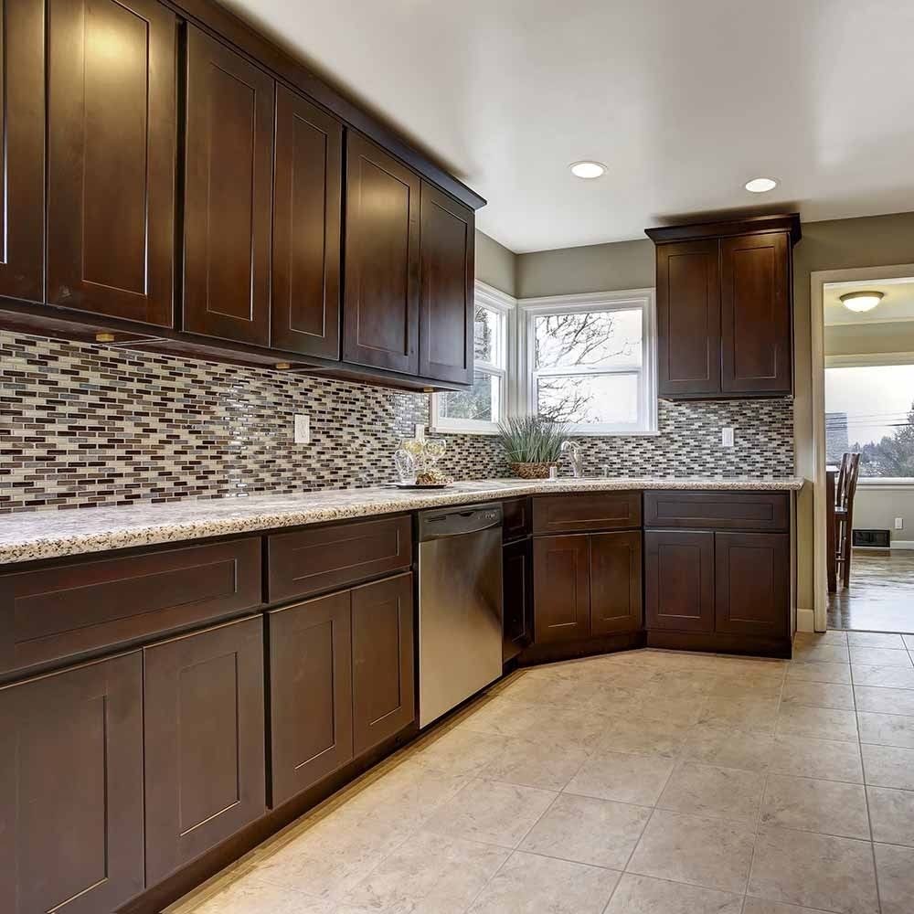 Espresso Double Door Kitchen Cabinet W748