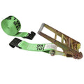 Green Ratchet Strap with Flat Hooks B8504