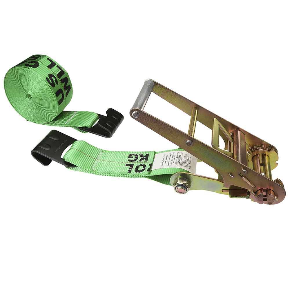 Green Ratchet Strap with Flat Hooks B8504