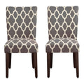 Grey Geometric Parson Chair 2-Piece Set I600077