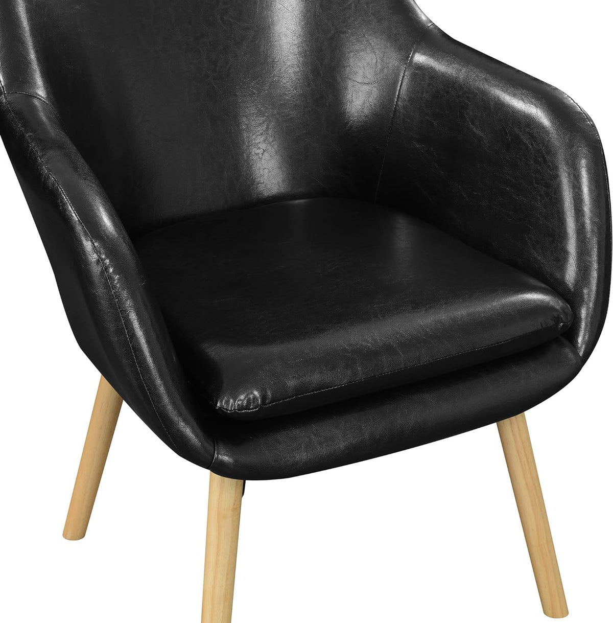Black Faux Leather Accent Chair L7902