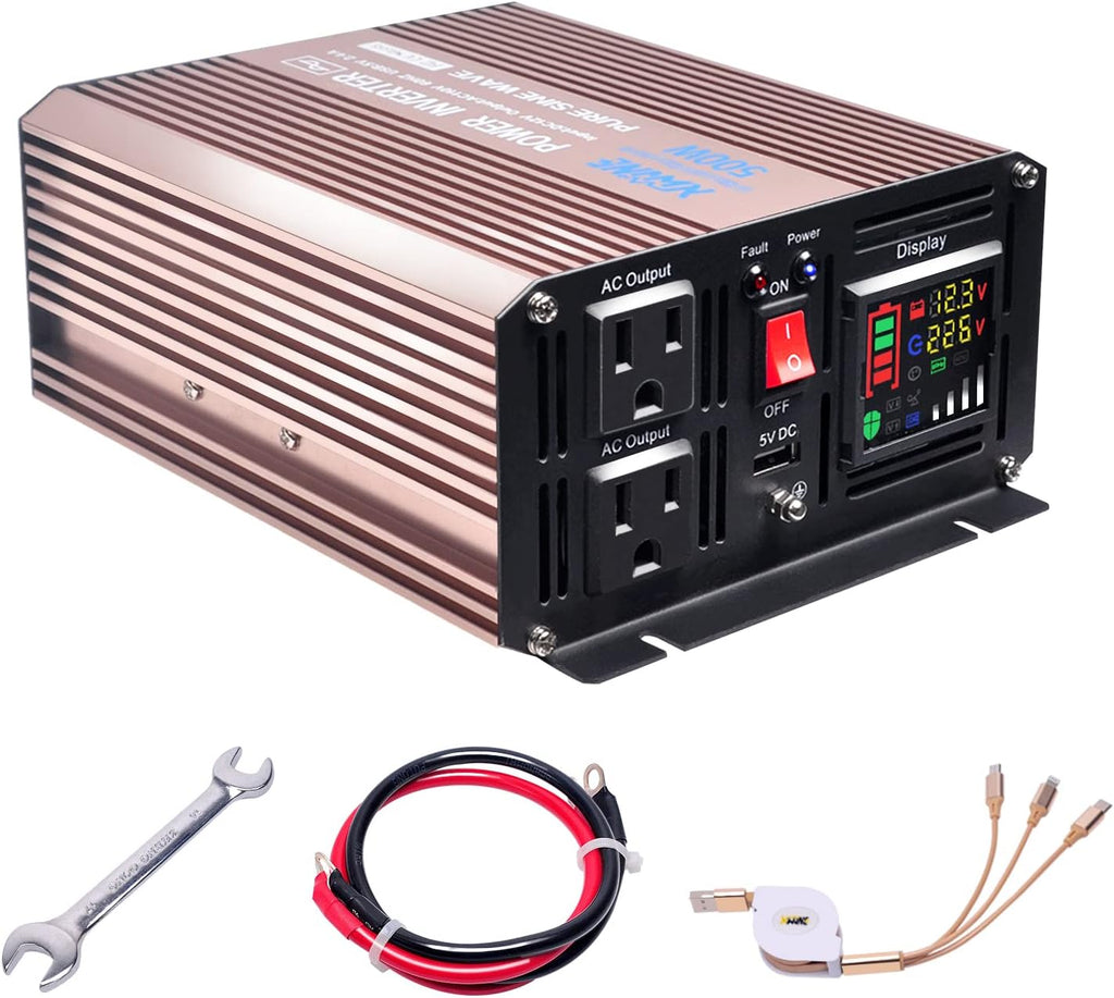 4000 Watts Pure Sine Wave Power Inverter DC to AC Converter with Remote Control and LED Display S4180