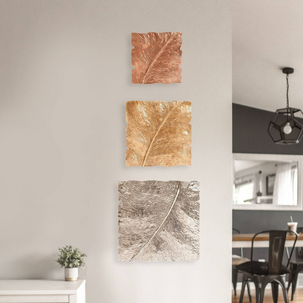 Square Leaf Wall Decor with Antique Silver P8999
