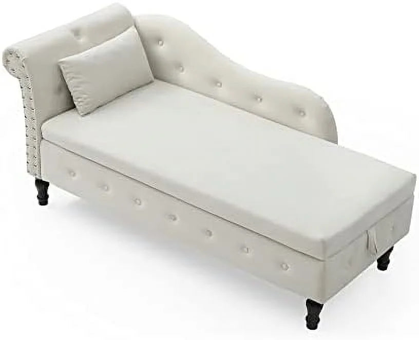 Orange Upholstered Chaise Lounge Chair with Pillow S5340