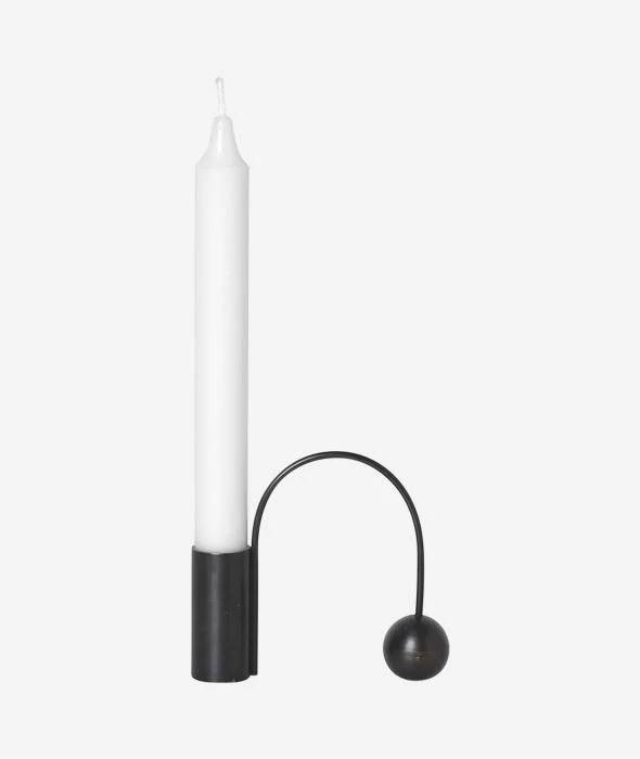 Black Brass Candle Holder N16466