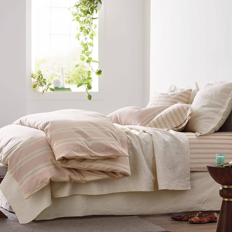 Pink Cotton Percale Queen Duvet Cover A637