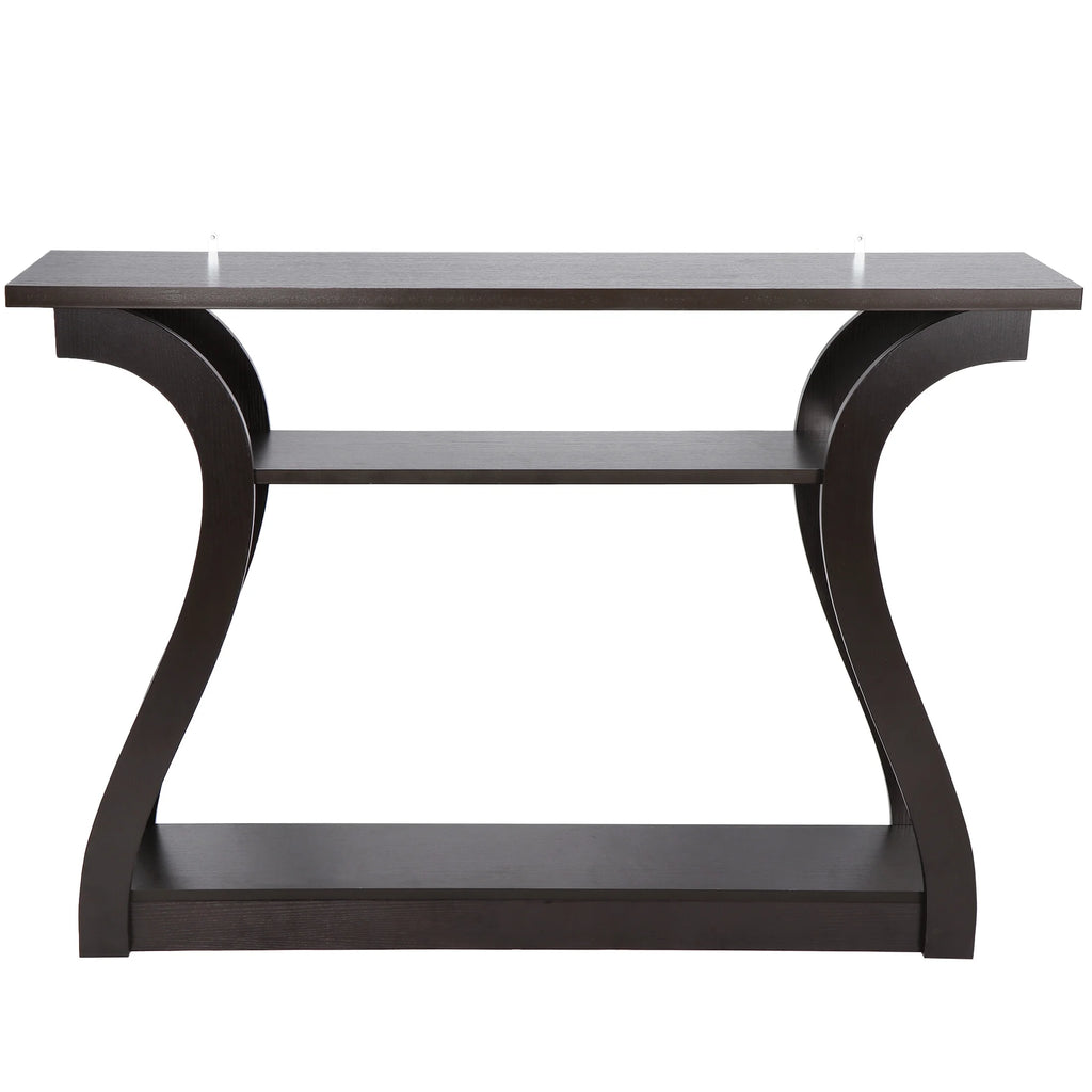 Brown 3-Shelf Narrow Console Table E910215