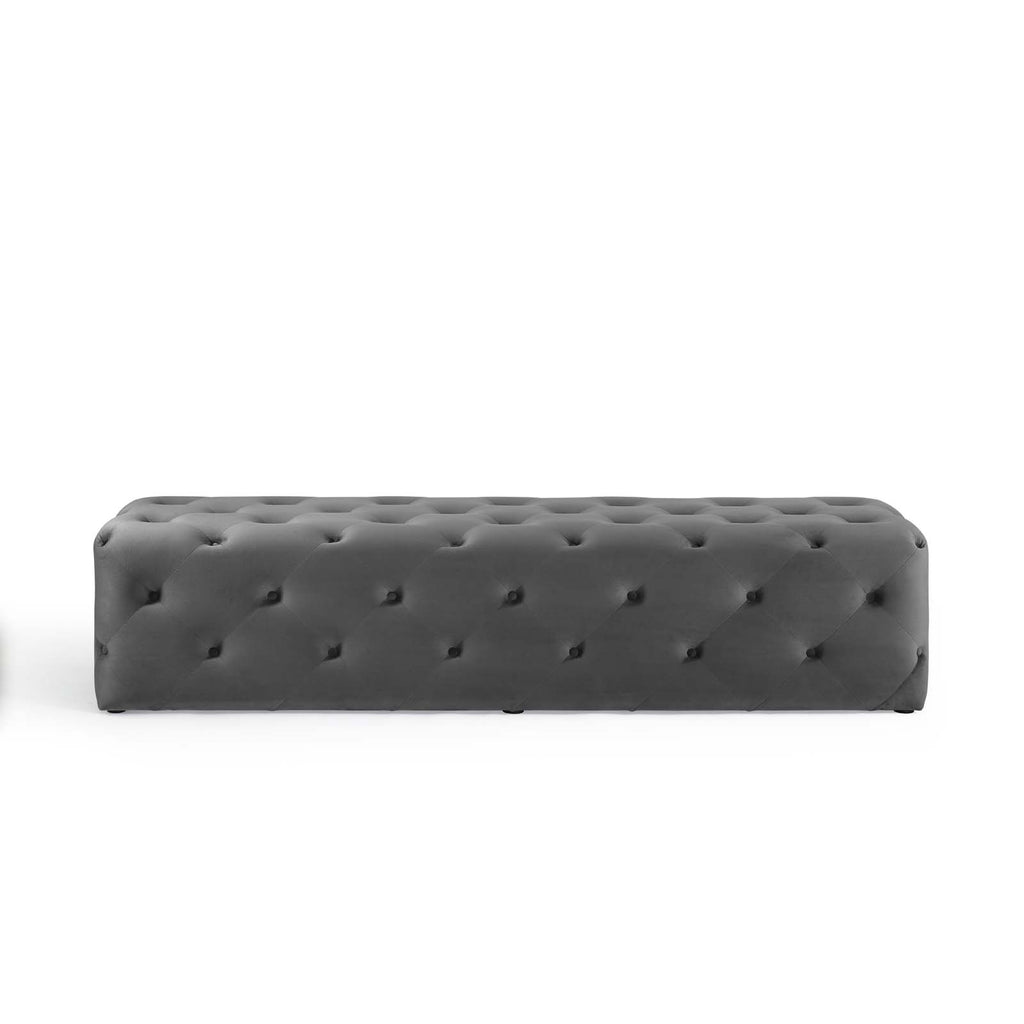 Tufted Velvet Accent Chair Bench J7575