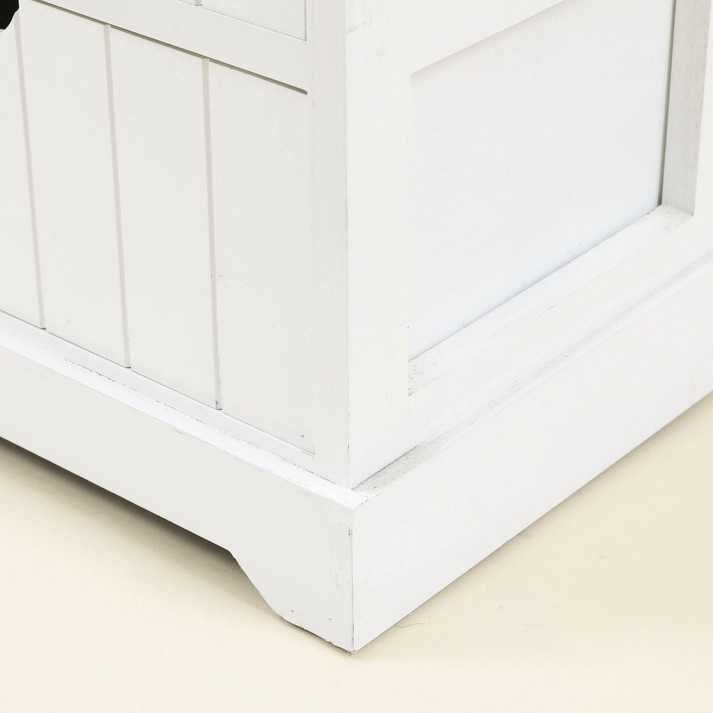 White Beadboard Wood Cabinet X336