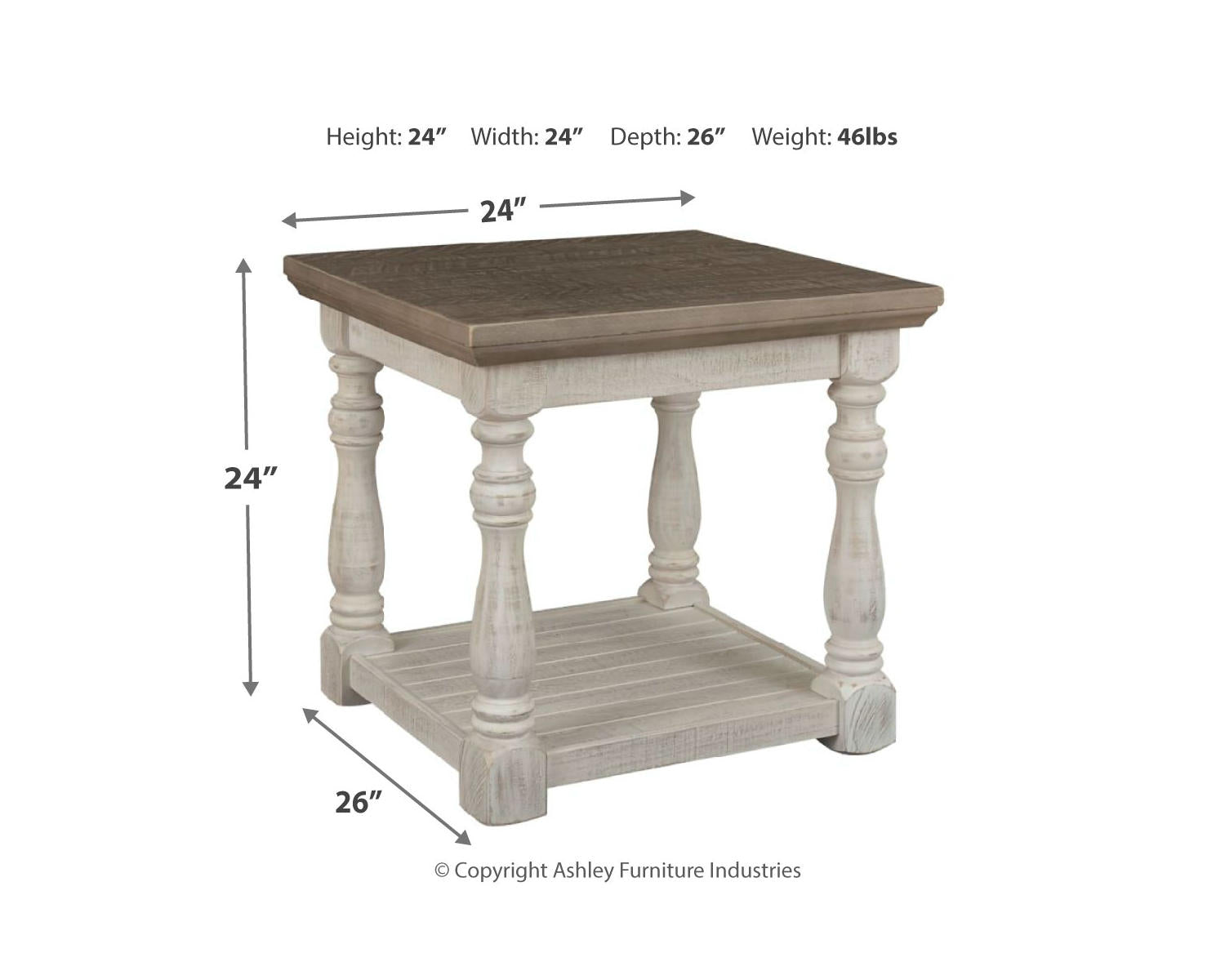 Gray/White End Table U569451