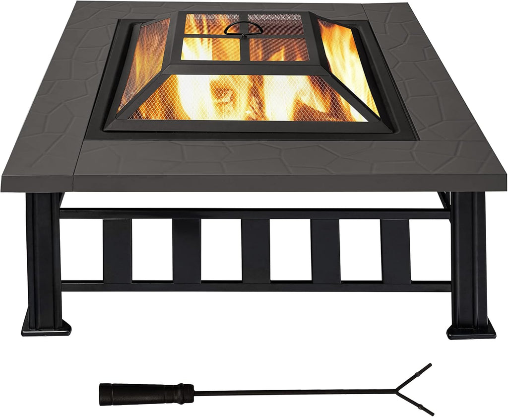 34 Square Metal Fire Pit Table I9659