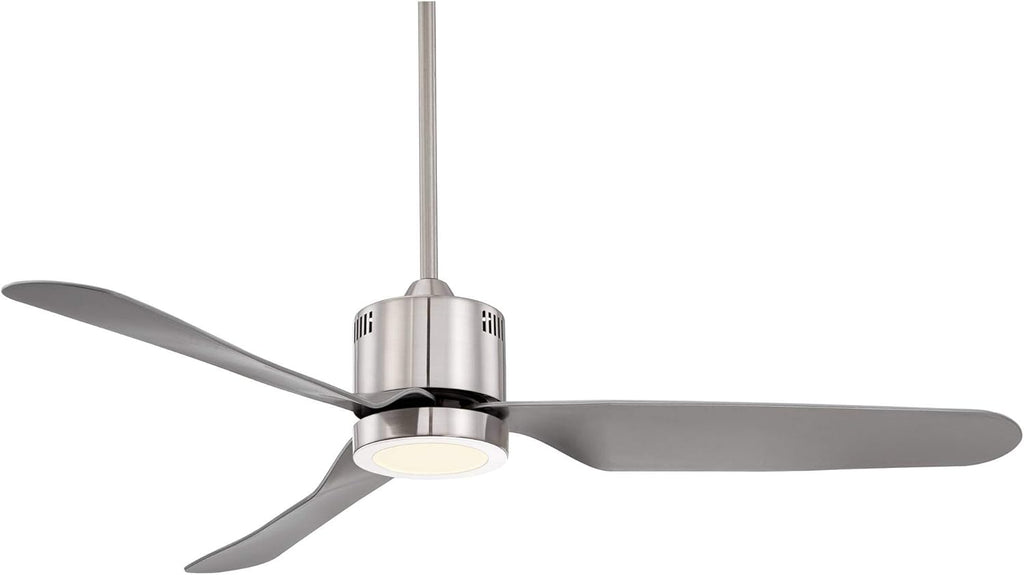 Brushed Nickel Silver 3 Blade Indoor Ceiling Fan with Light LED Remote Control R1097