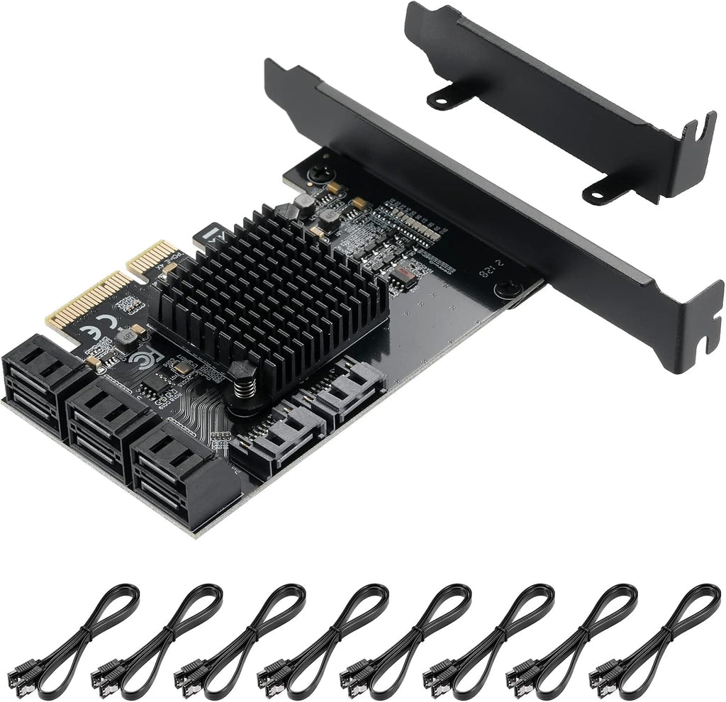 PCIE to SATA 3.0 6 Gbps Controller with 6 SATA Cables D97195