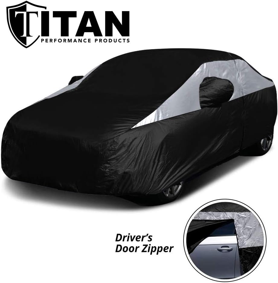 Jet Black Poly 210T Car Cover for Compact Sedans 176-185", Pack of 2 G25641