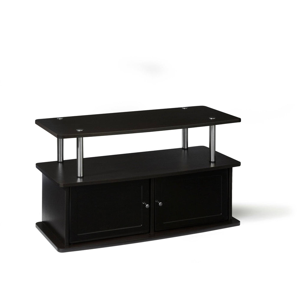 Gray TV Stand with 2 Storage Cabinets and Shelf V850