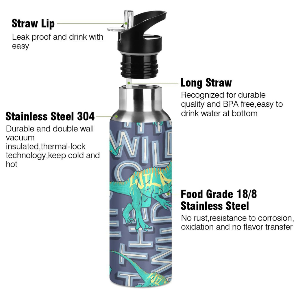 Stainless Steel Insulated Water Bottle with Straw Lid B398749