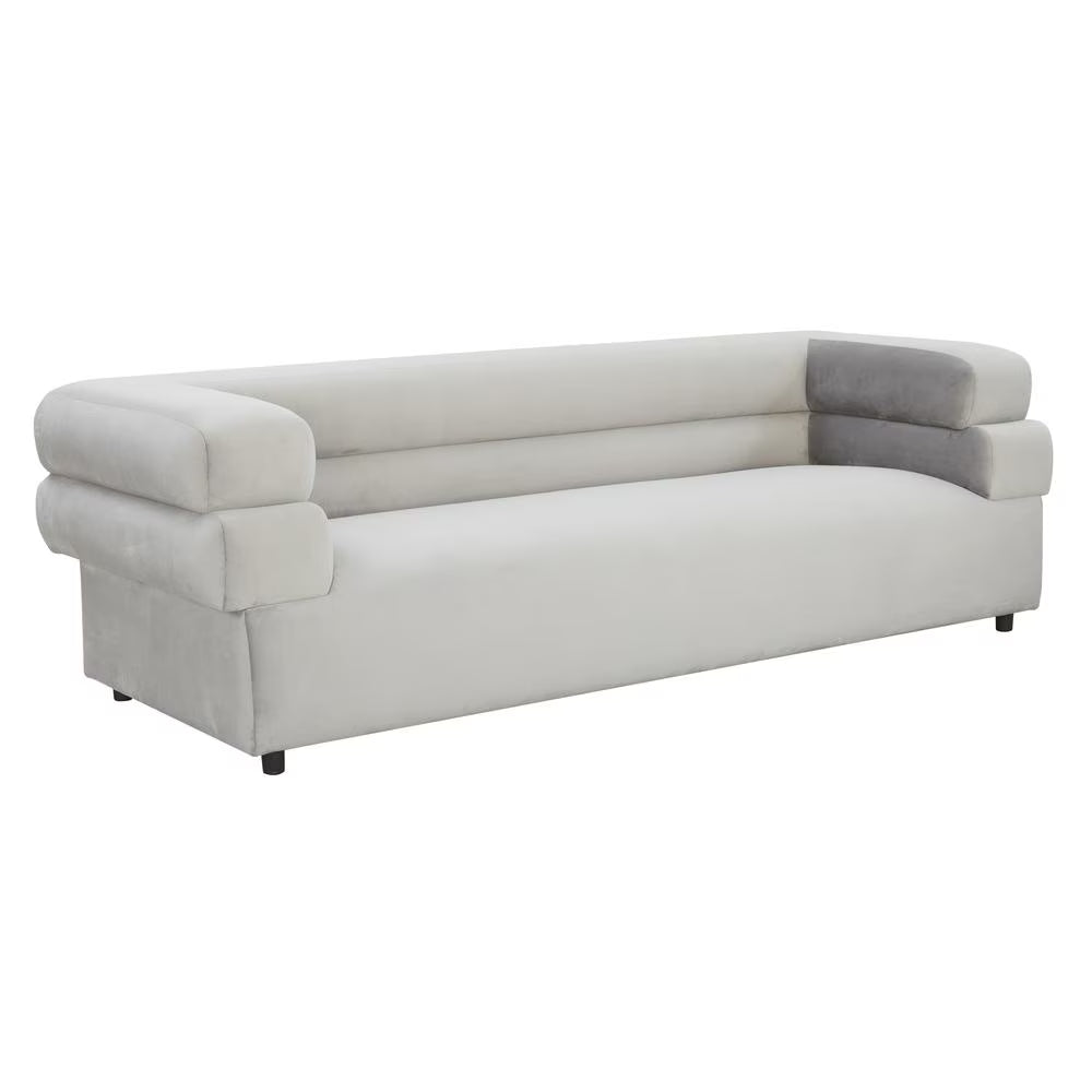 Light Grey Velvet Sofa N3836
