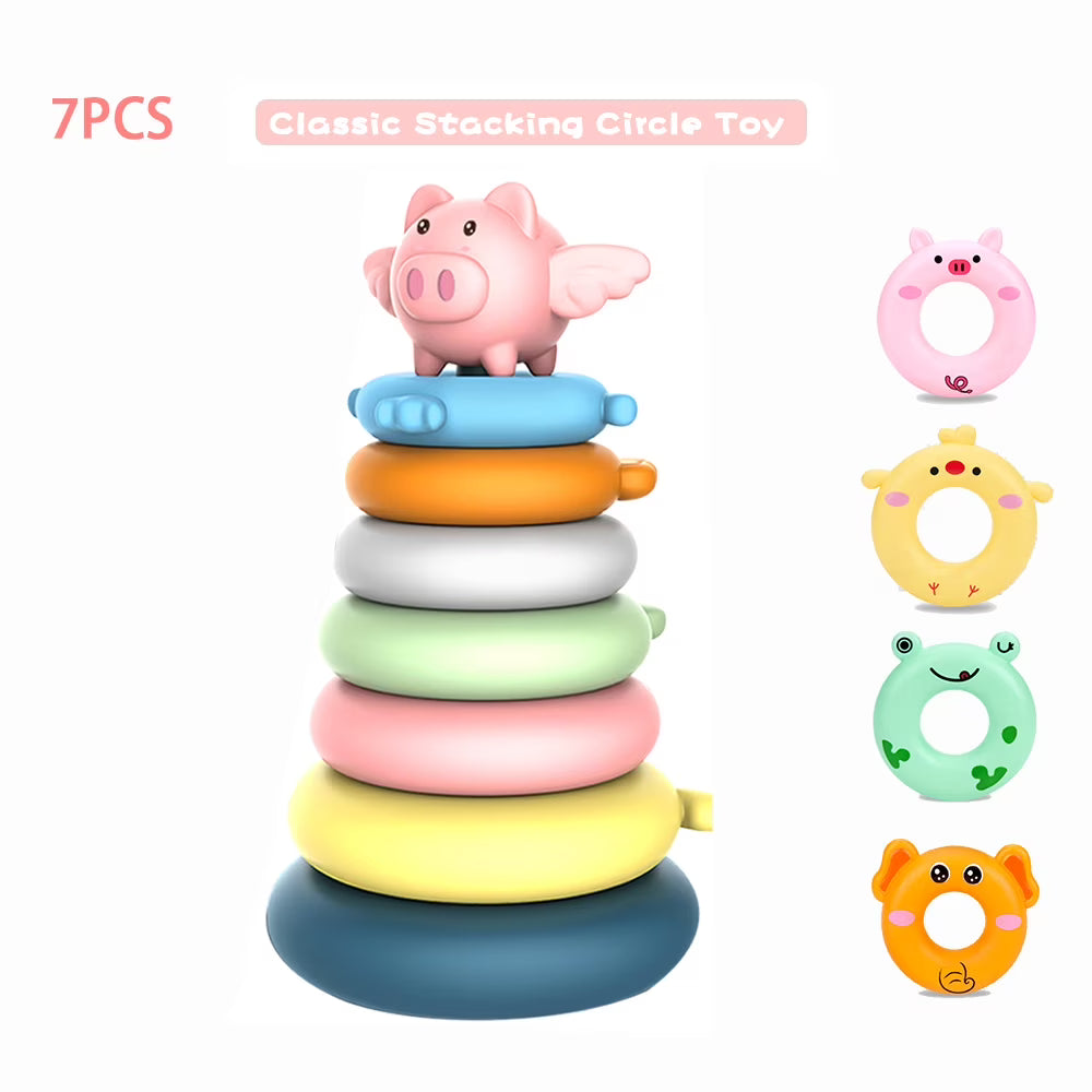 7 Rings Stacking Rings Soft Toys for Babies X4300