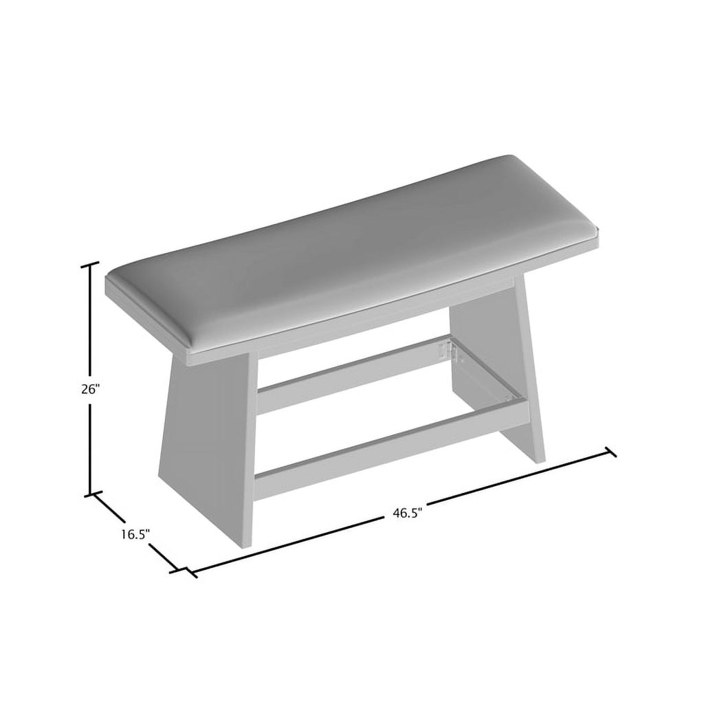 Faux Leather Padded Dining Bench in Black U1069