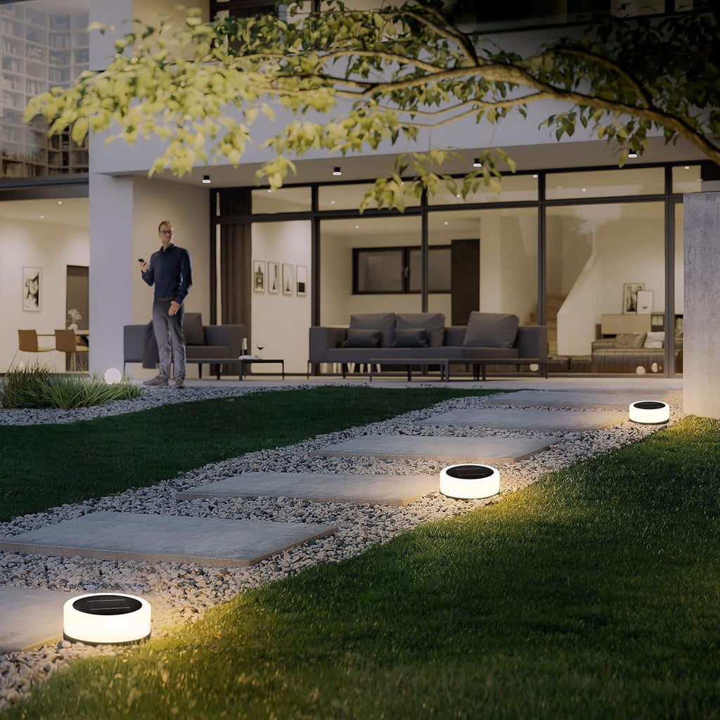 Outdoor Solar Post Cap Light, Modern LED Warm Light P37573