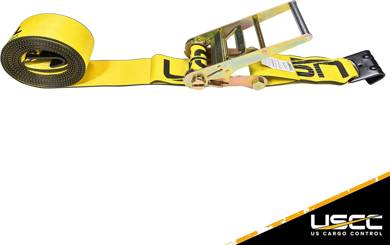 Yellow Ratchet Strap with Flat Hooks X31192