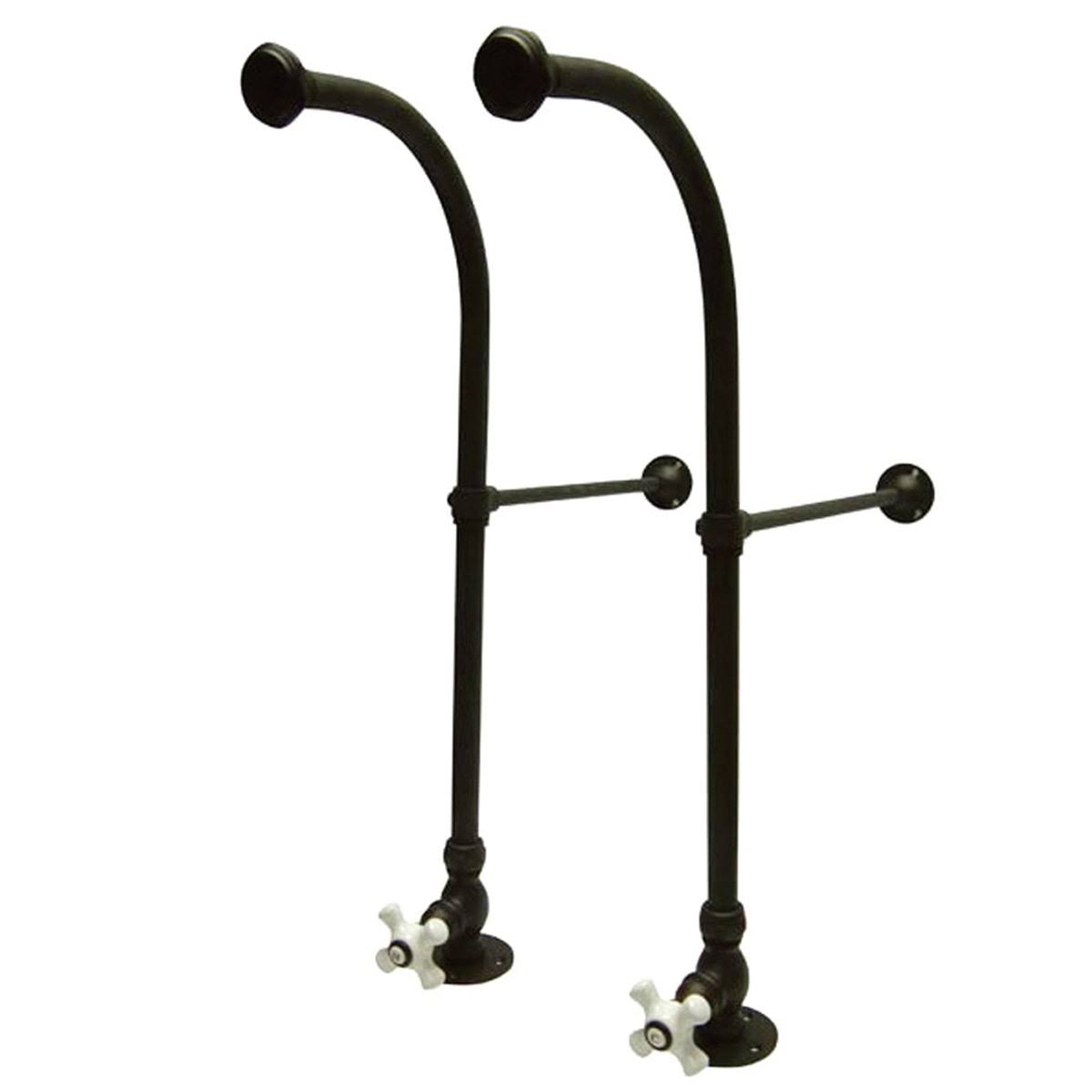 Vintage Polished Chrome Freestanding Water Supplies with Stop F64198