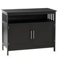 Black Wooden Kitchen Buffet Sideboard with Cabinet and Shelf F28038