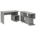 Modern Gray Writing Desk with Low Bookcase C1701