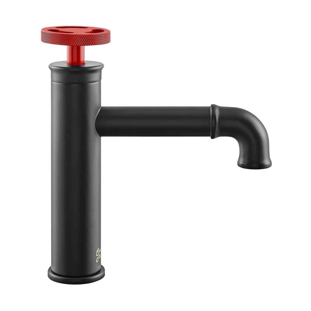 Red Single Hole Bathroom Faucet L89328
