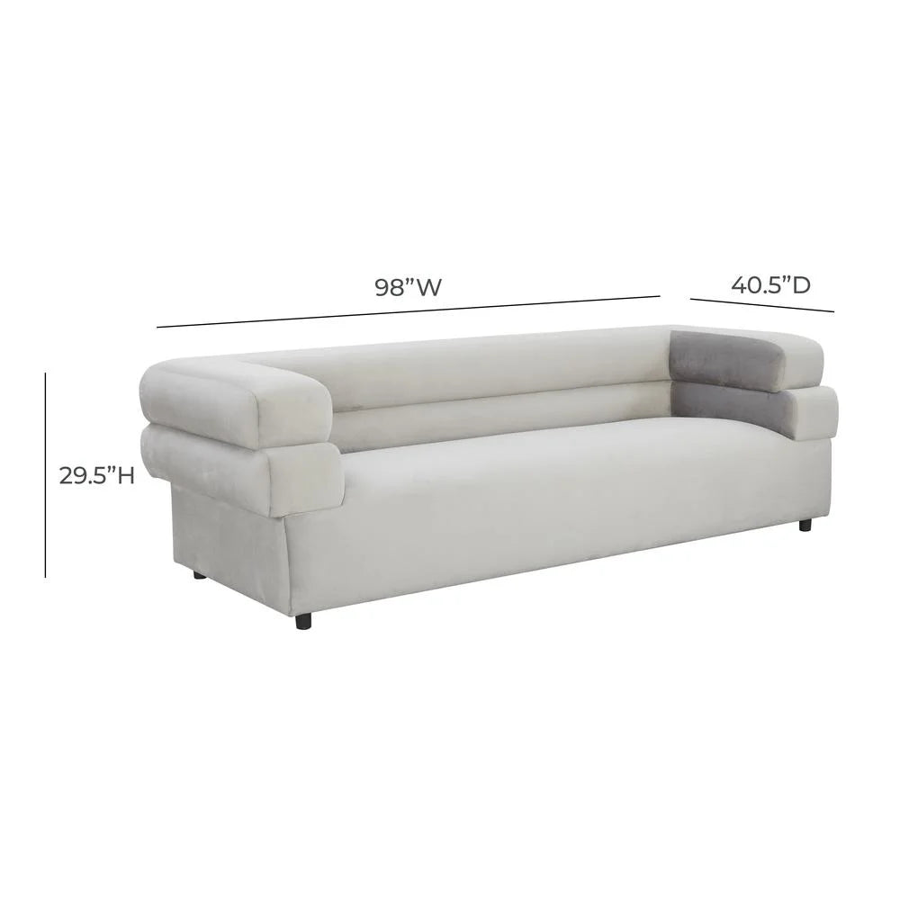 Light Grey Velvet Sofa N3836