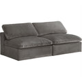 Gray Velvet Modular 2 Piece Armless Loveseat T802051