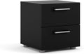 Black Matte 2 Drawer Nightstand P66882