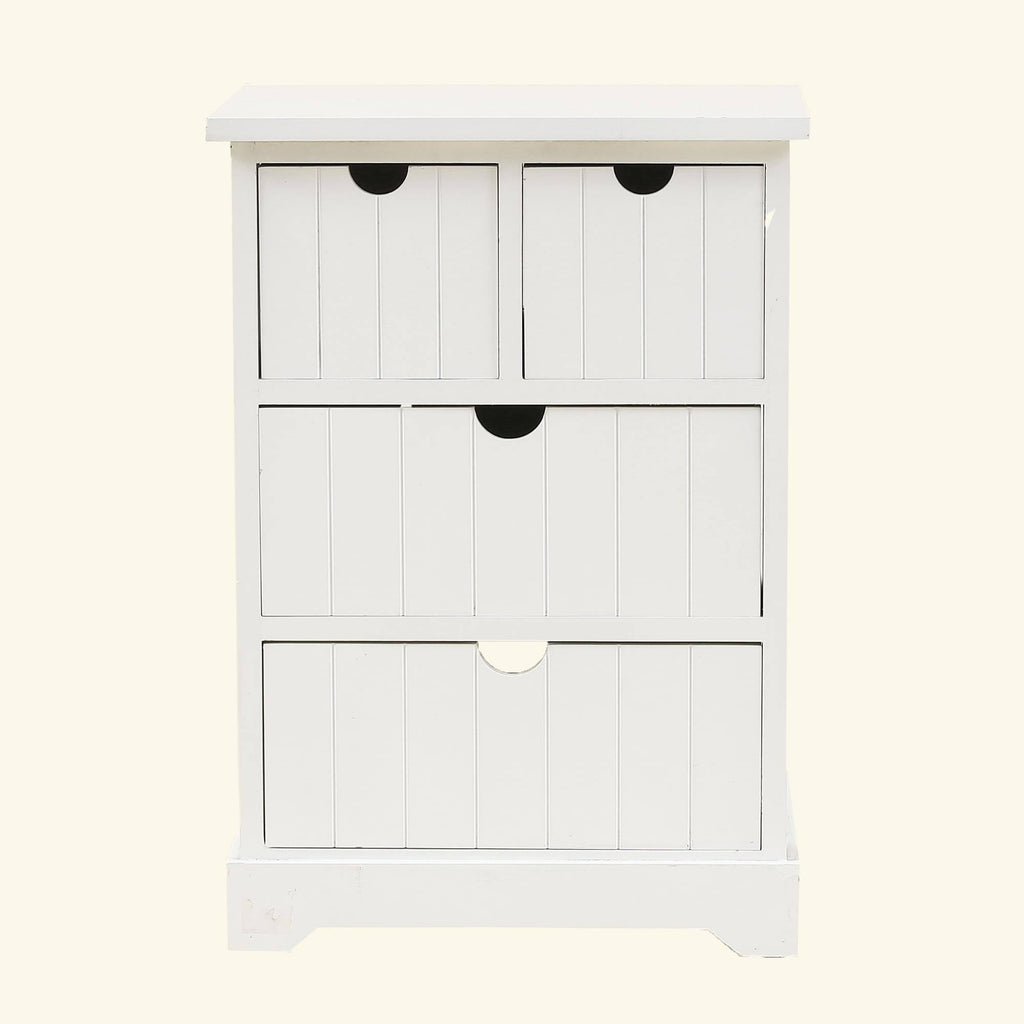 White Beadboard Wood Cabinet X336