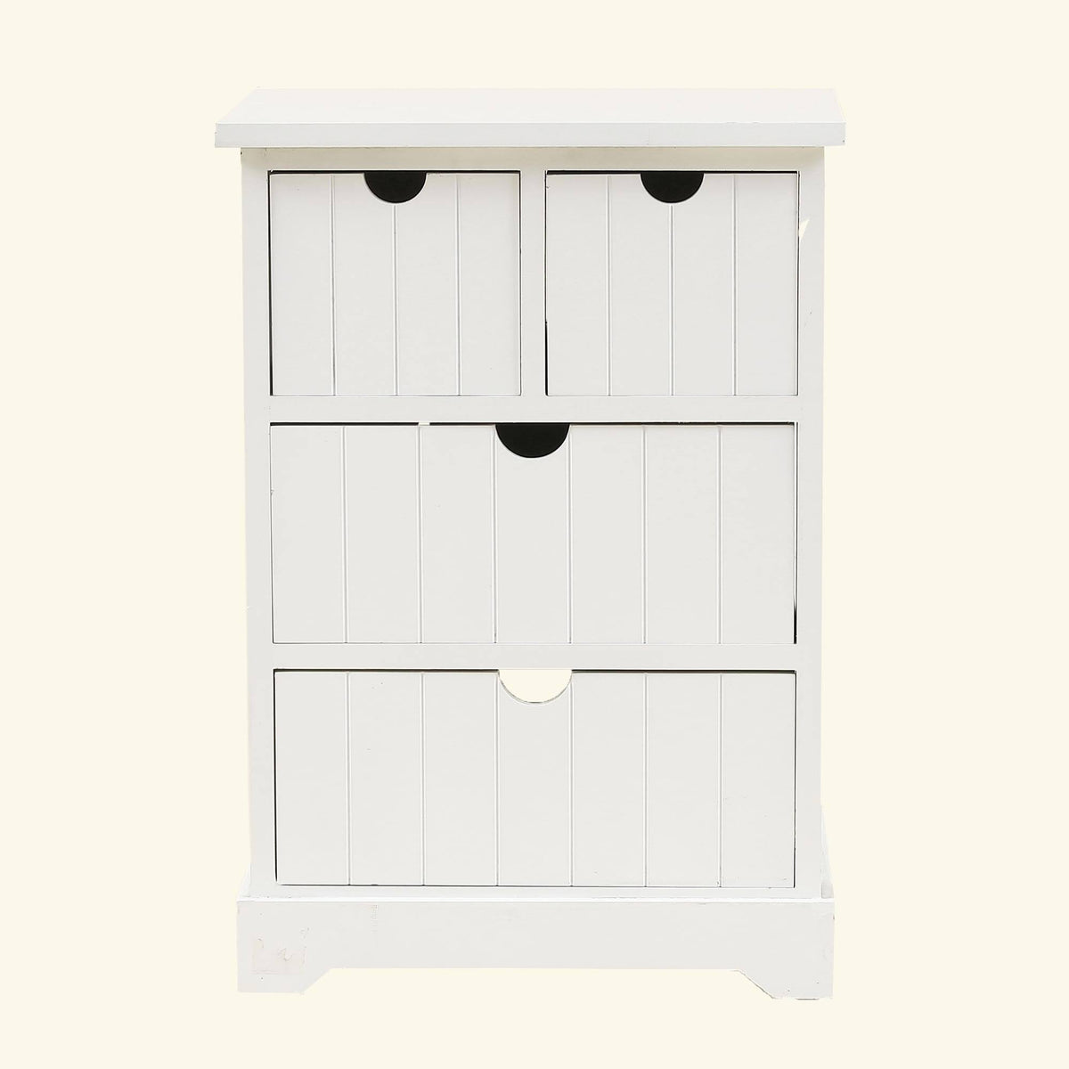 White Beadboard Wood Cabinet X336