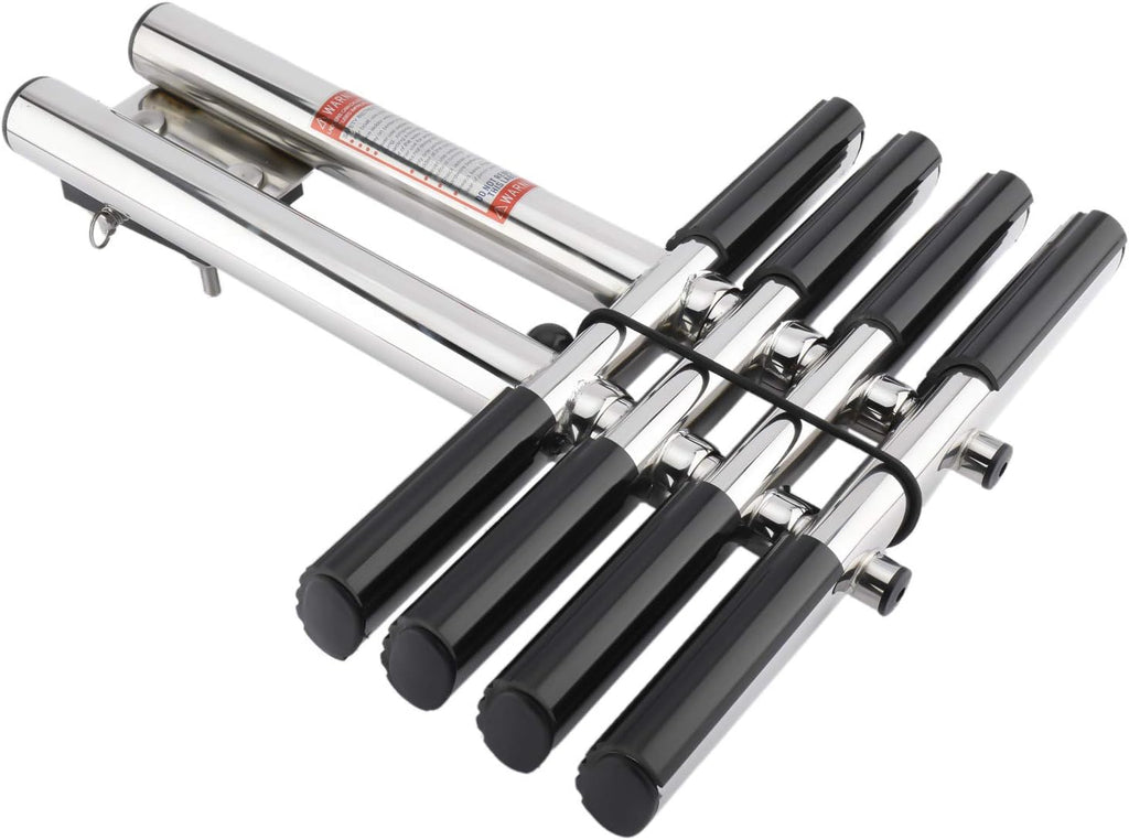 4 Step Dual Vertical Telescopic Boat Dive Ladder with transom mounting Bracket, 316 Stainless Steel Sport Ladder R466789