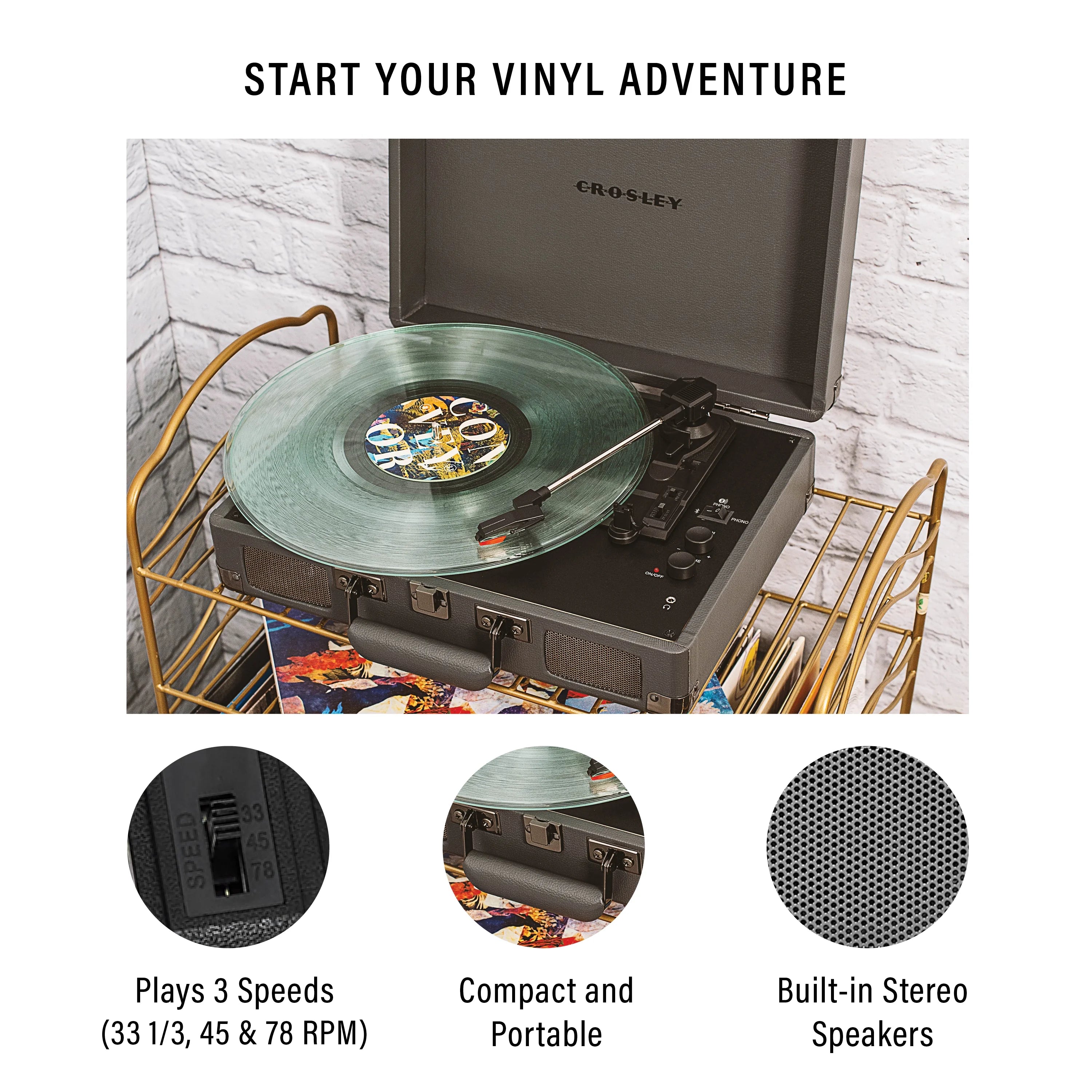 Vinyl Record Player with Bluetooth Turntable A749854