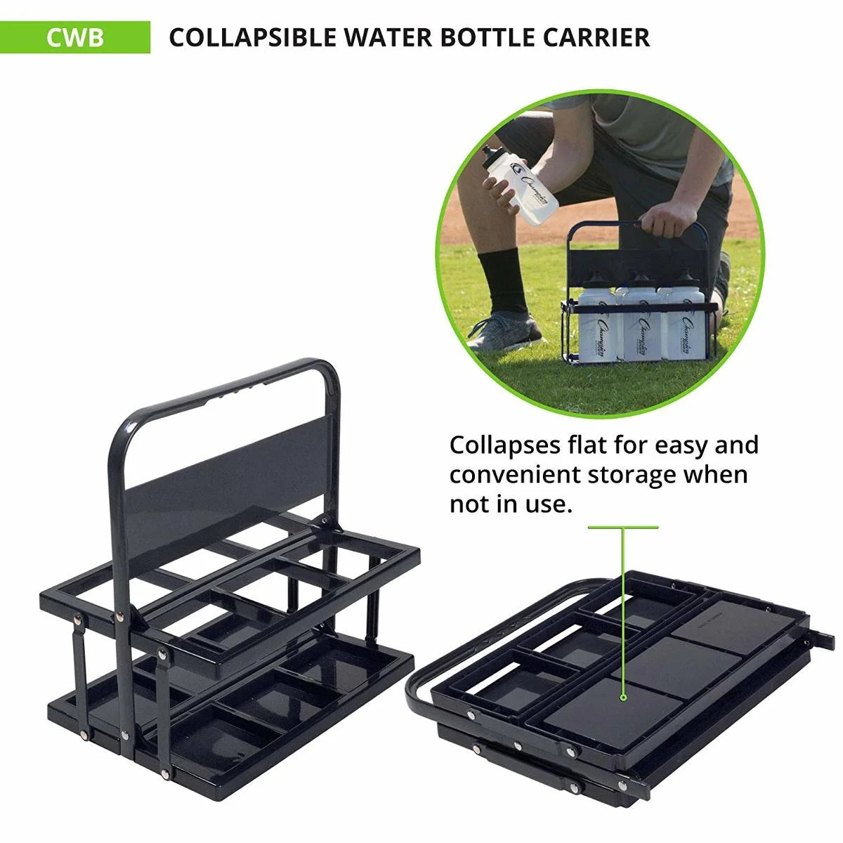 Collapsible Water Bottle Carrier, Blue L5769
