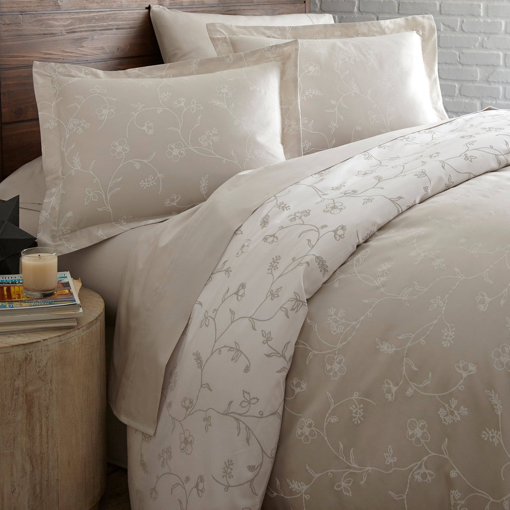 Cotton Reversible Duvet Cover and Sham Set Twin XL T415