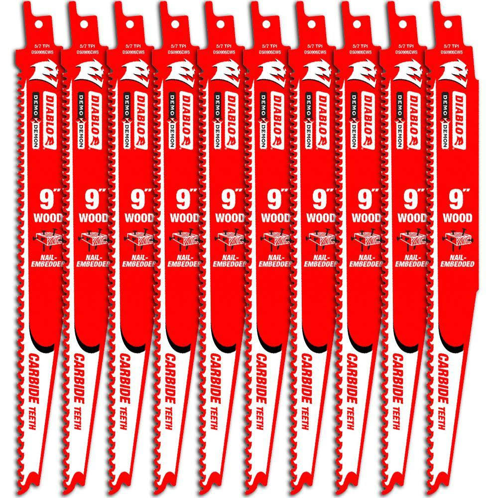 9-Inch Carbide Recip Blade, 10-Pack D146467
