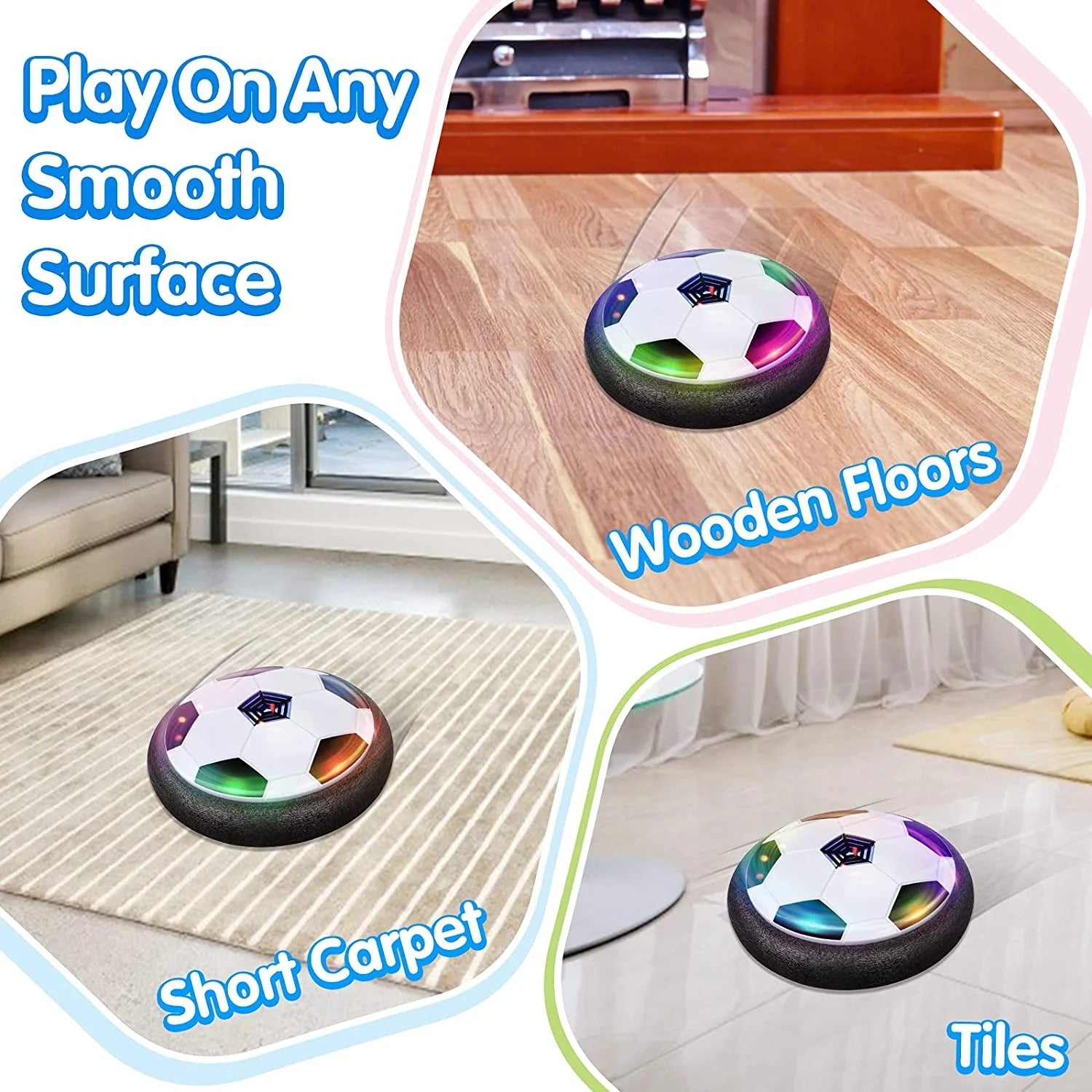 Hover Soccer Ball Set of 2 with LED Lights and Soft Foam Bumpers H83987
