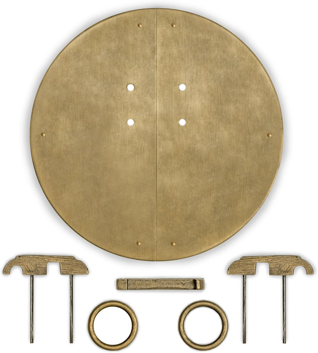 Brass Button and Zipper Cabinet Face Plate Backplate Hardware Set Pack of 2 H713
