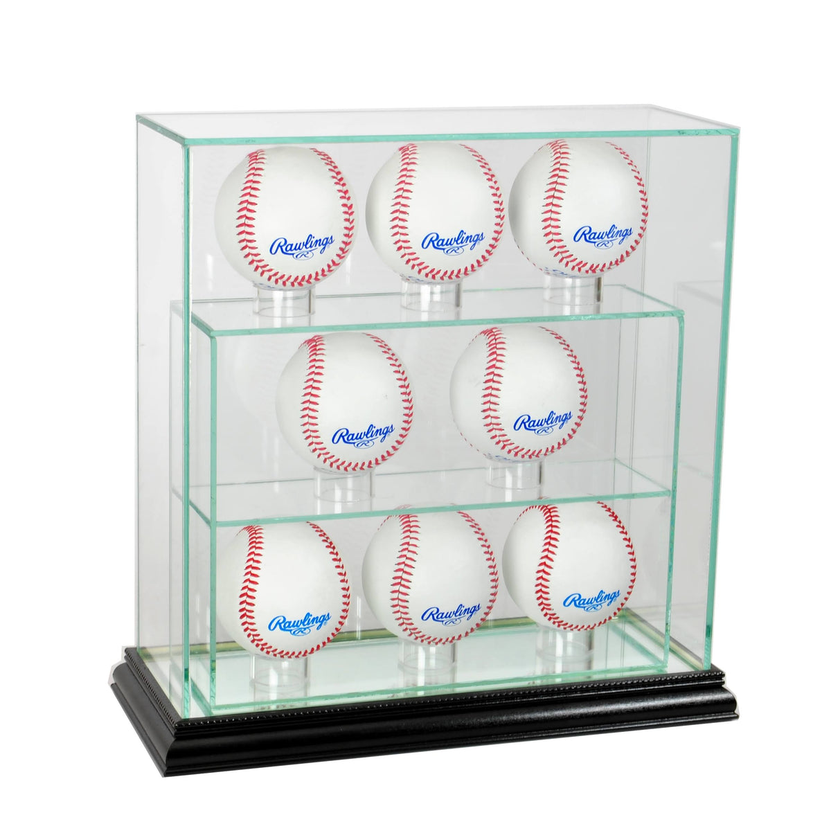 Black 8 Upright Glass Display Case L72313