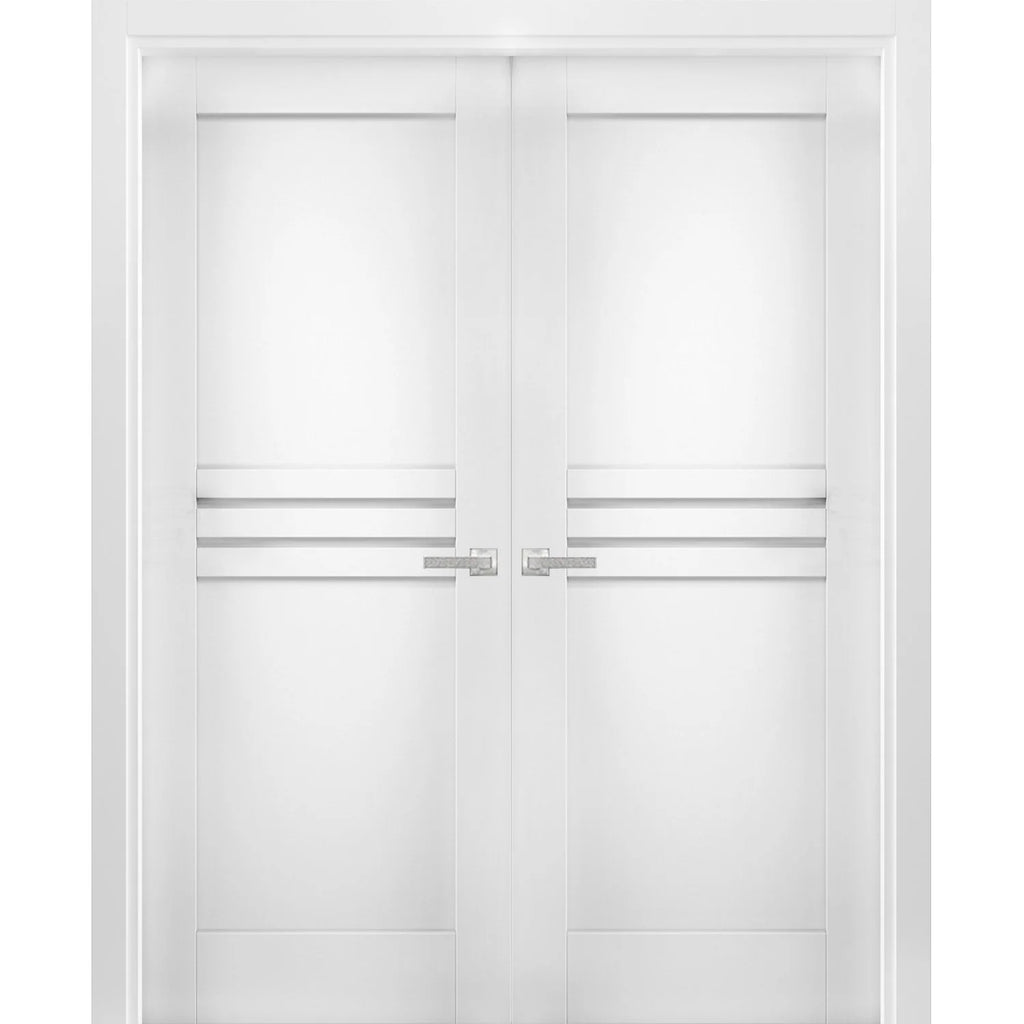 White Solid Wood Double Doors 48 x 96 inches O6677