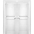 White Solid Wood Double Doors 48 x 96 inches O6677