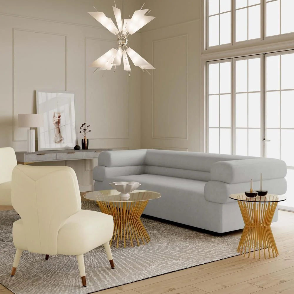 Light Grey Velvet Sofa N3836